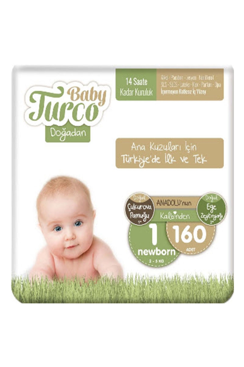Baby Turco Doğadan 1 Numara Newborn 160 Adet 2-5 Kg