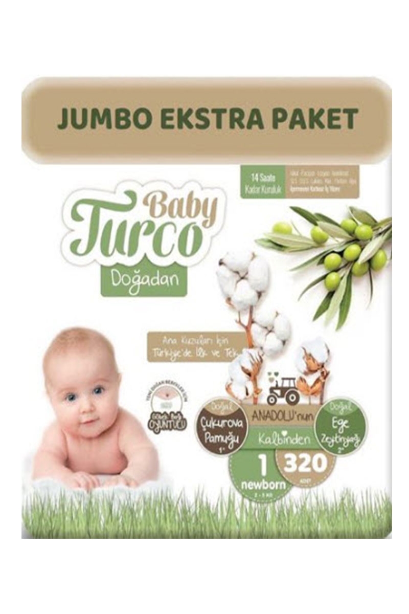 Baby Turco Doğadan 1 Numara Newborn 320 Adet 2-5 Kg