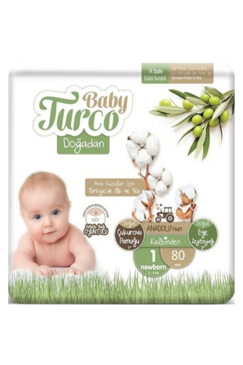 Baby Turco Doğadan 1 Numara Newborn 80 Adet 2-5 Kg