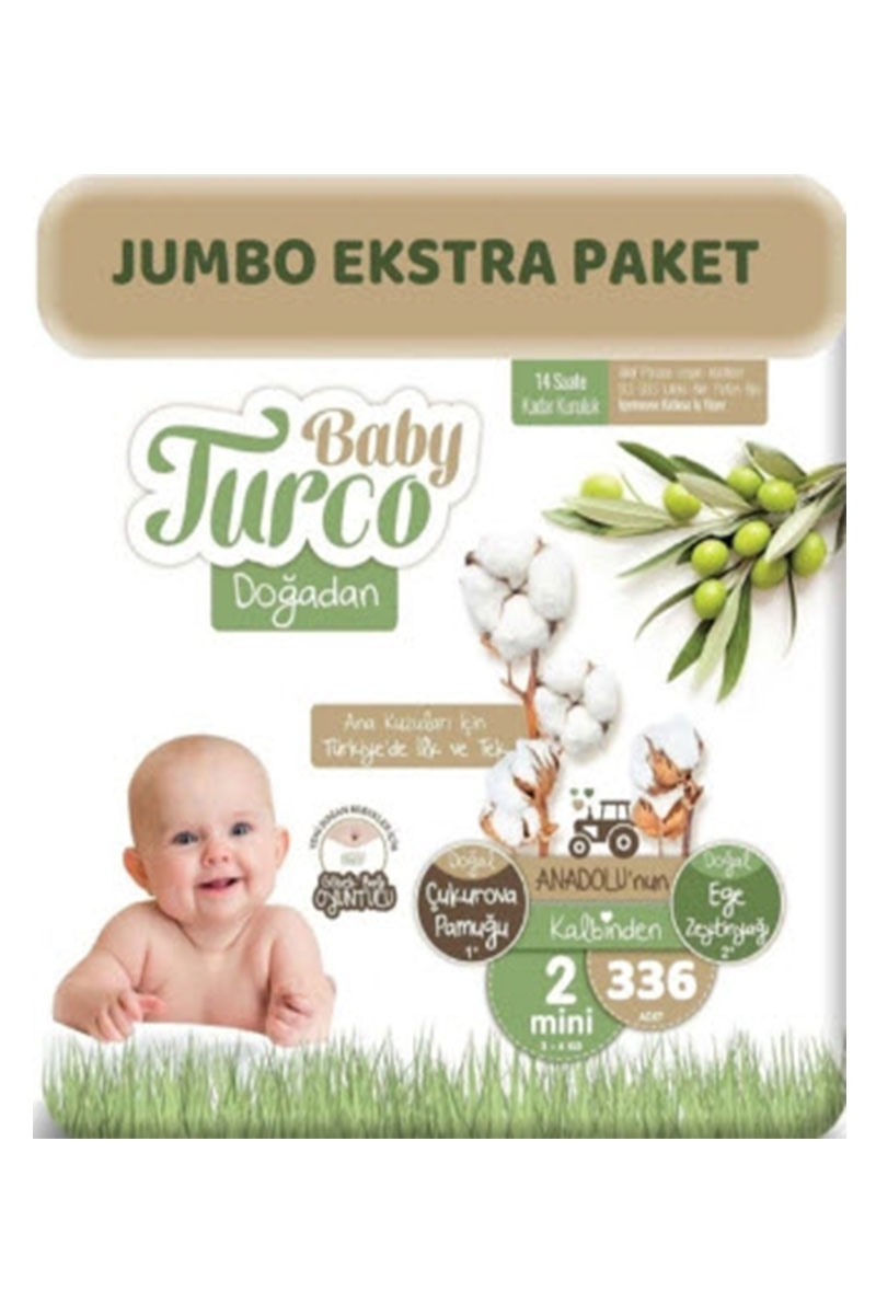 Baby Turco Doğadan 2 Numara Mini 336 Adet 3-6 Kg
