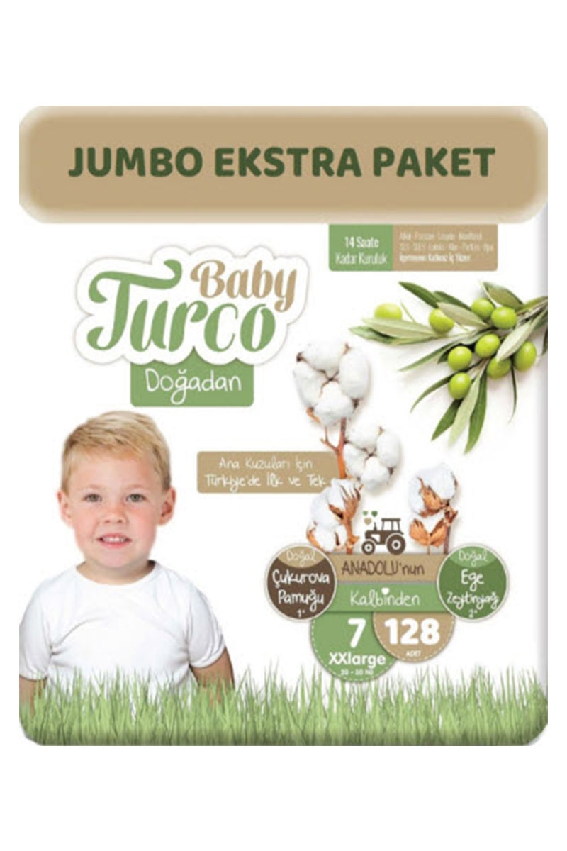 Baby Turco Doğadan 7 Numara Xxlarge 128 Adet 20-30 Kg