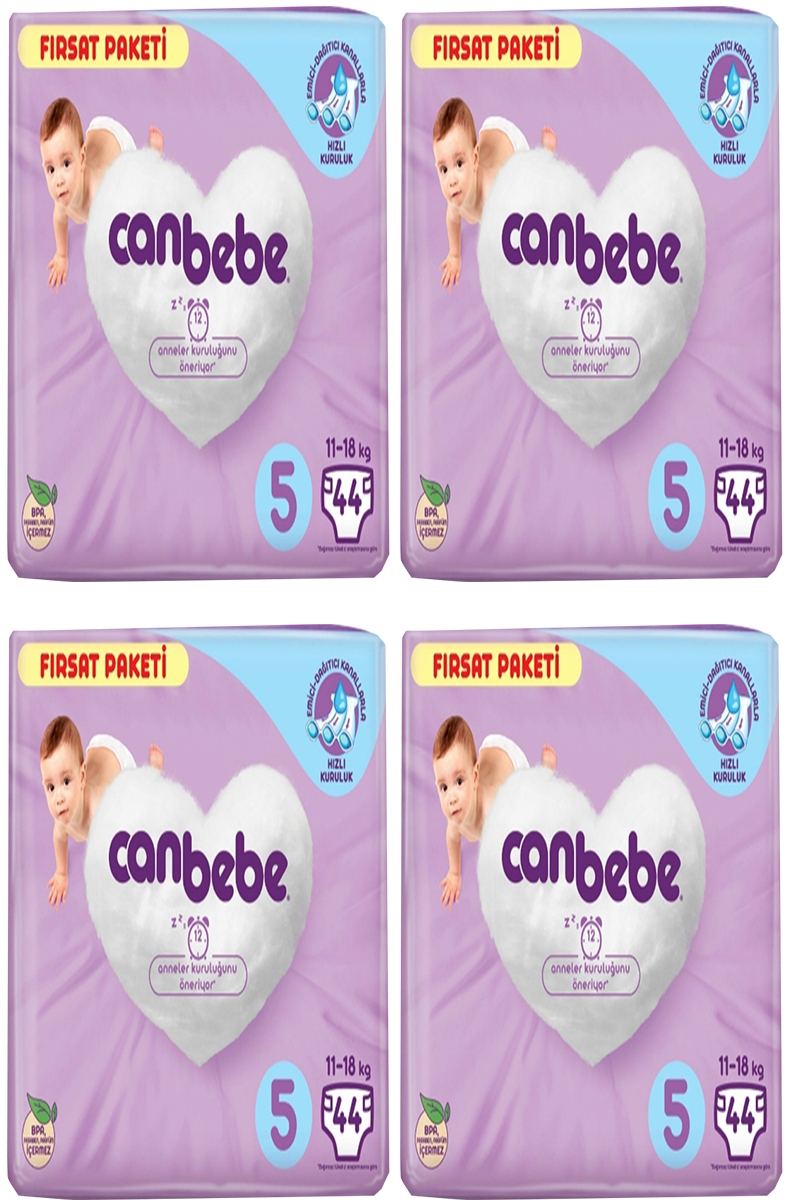 Canbebe Fırsat Paketi 5 Numara 11-18 Kg 44 Adet x 4 Paket 176 Adet