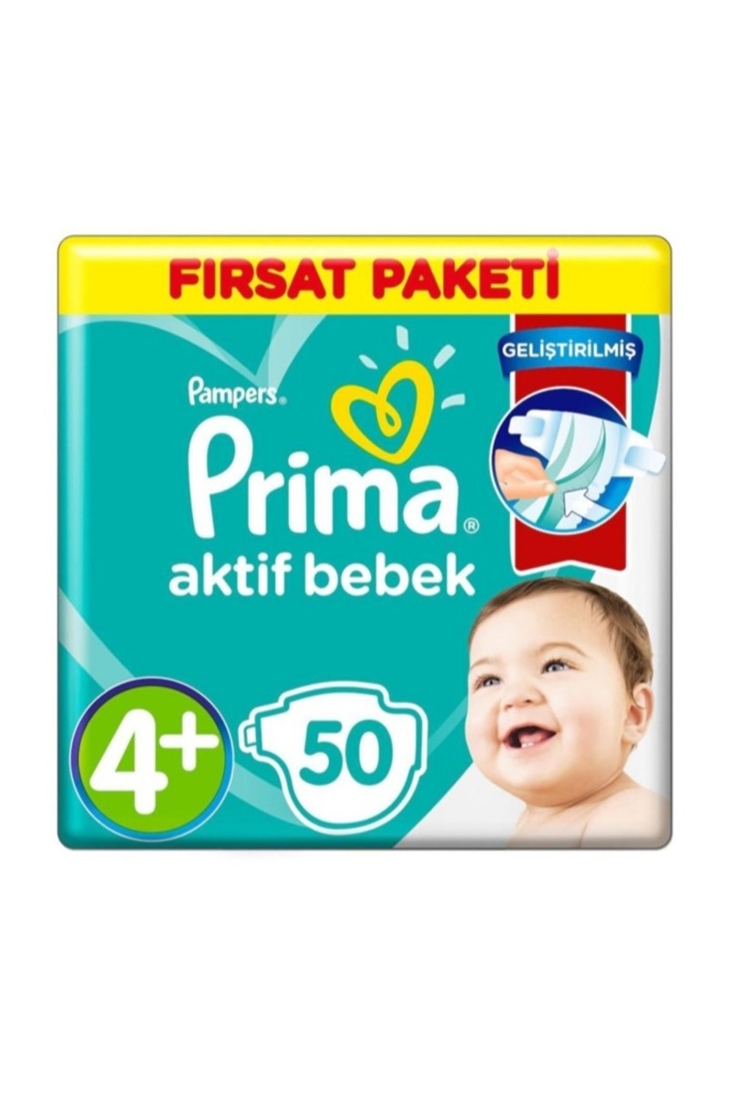 Prima Aktif Bebek Fırsat Paketi 4+ No Maxi Plus 50'li
