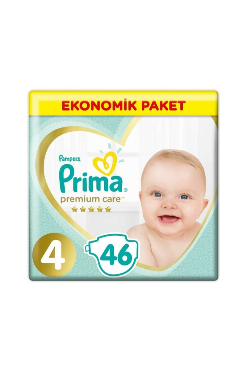 Prima Bebek Bezi Premium Care 4 Numara Ekonomik Paket 9-14 Kg 46 Adet