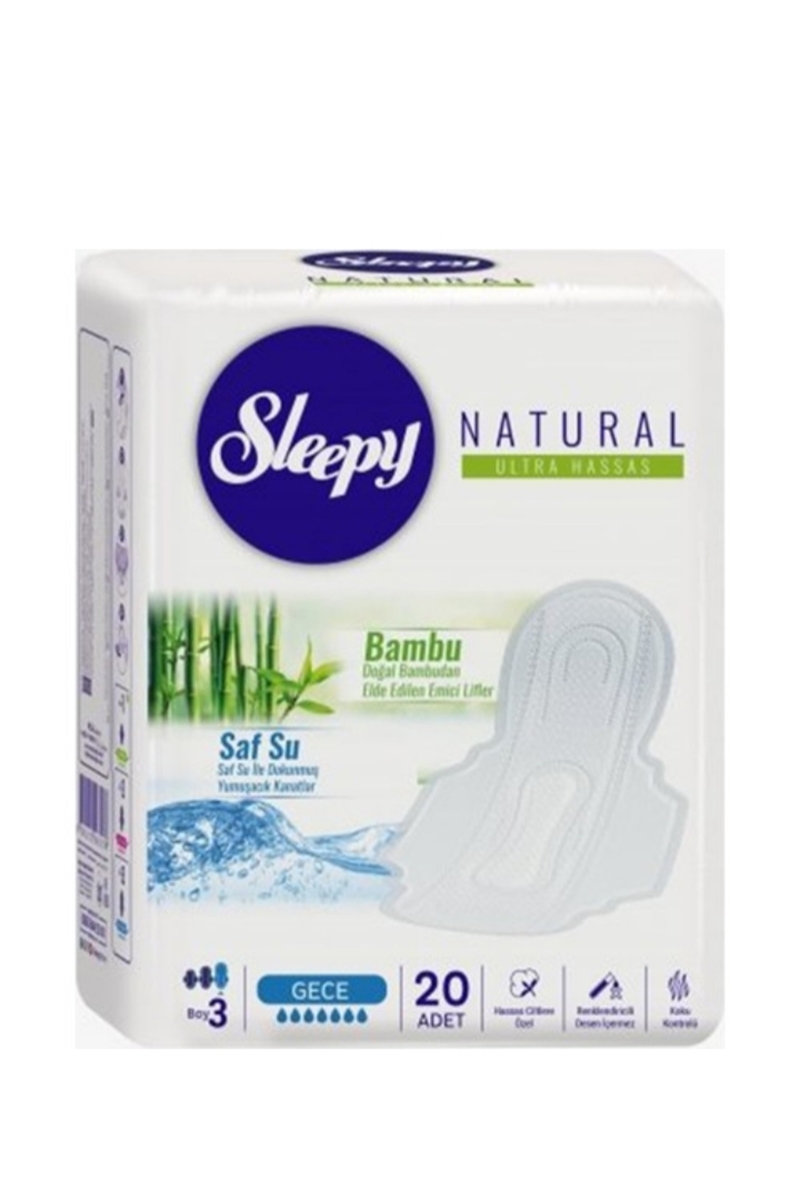 Sleepy Ped Natural Gece Natural Ultra Hassas Süper Eko Paket 20'li
